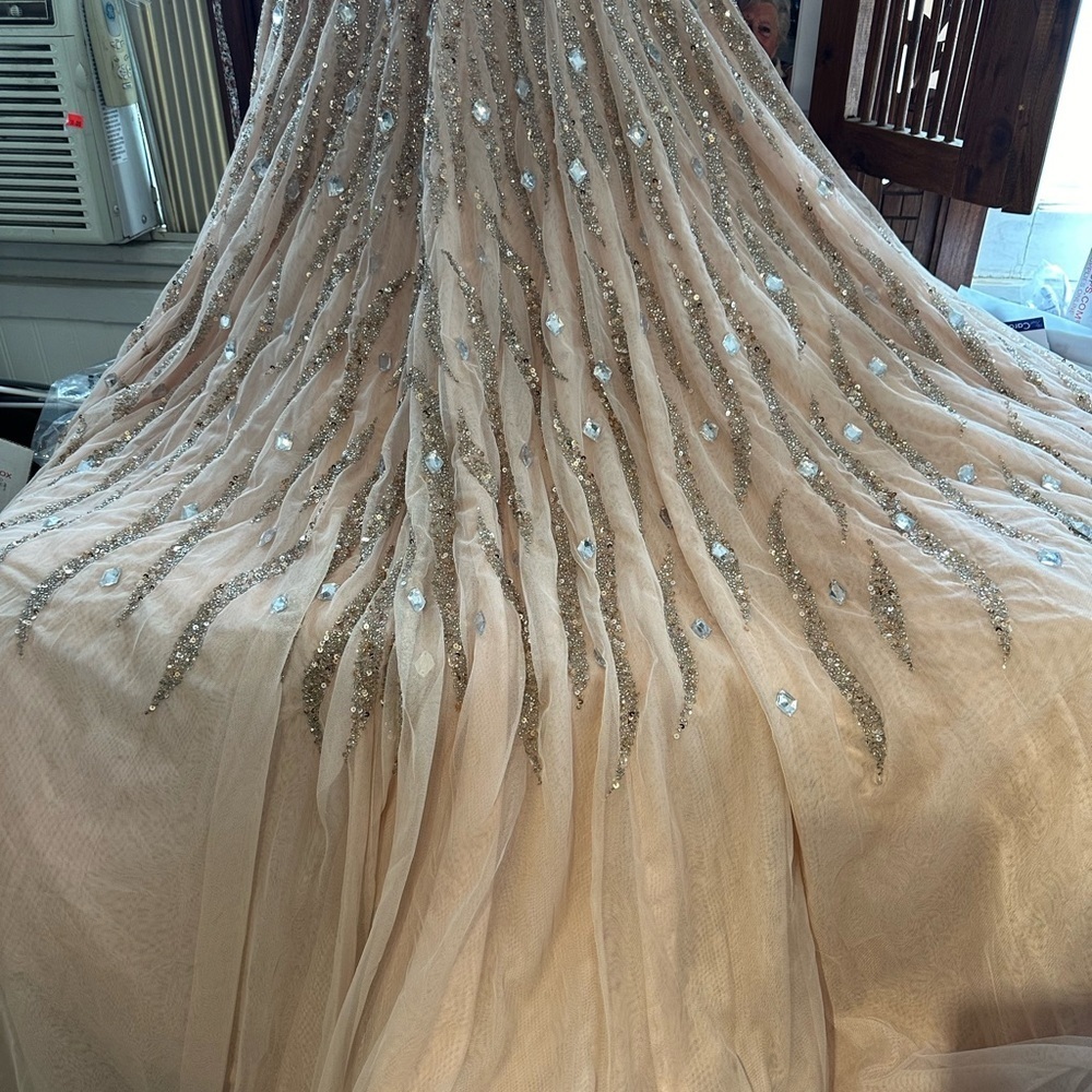 (✔️#39/51/41/46❤️ BNWT Mac Duggal Sequin Tulle sleeveless formal gown - Picture 7 of 16